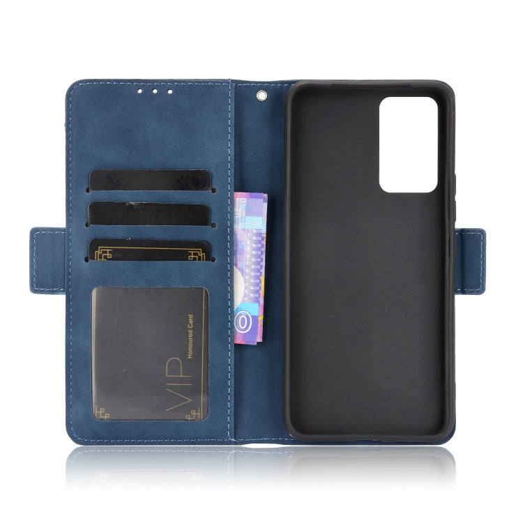 For vivo V21 5G / 4G Skin Feel Calf Pattern Horizontal Flip Leather Case with Holder & Card Slots & Photo Frame(Blue) - vivo Cases by buy2fix | Online Shopping UK | buy2fix