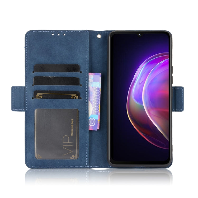 For vivo V21 5G / 4G Skin Feel Calf Pattern Horizontal Flip Leather Case with Holder & Card Slots & Photo Frame(Blue) - vivo Cases by buy2fix | Online Shopping UK | buy2fix