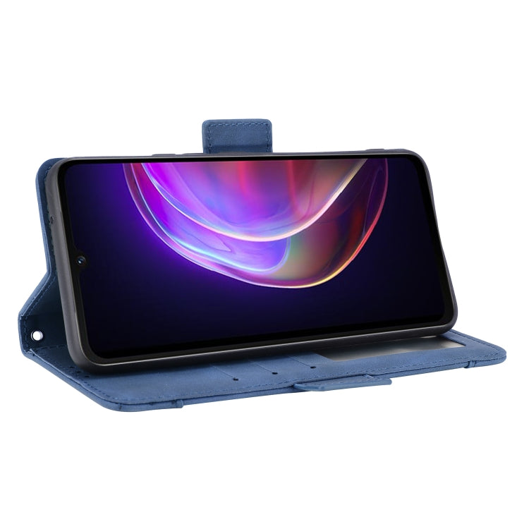 For vivo V21 5G / 4G Skin Feel Calf Pattern Horizontal Flip Leather Case with Holder & Card Slots & Photo Frame(Blue) - vivo Cases by buy2fix | Online Shopping UK | buy2fix
