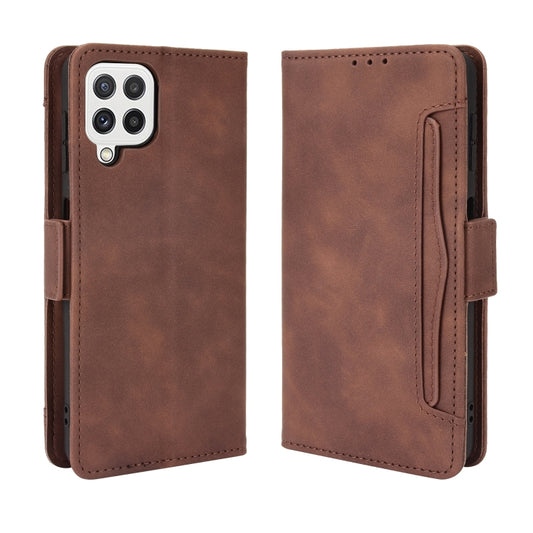 For Samsung Galaxy A22 4G Skin Feel Calf Pattern Horizontal Flip Leather Case with Holder & Card Slots & Photo Frame(Brown) by buy2fix