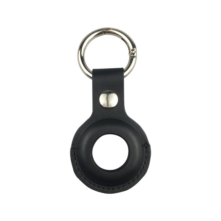 Shockproof Anti-scratch Leather Protective Case Cover Key Chain with Hang Loop For AirTag(Black) - Key Chain Series by buy2fix | Online Shopping UK | buy2fix