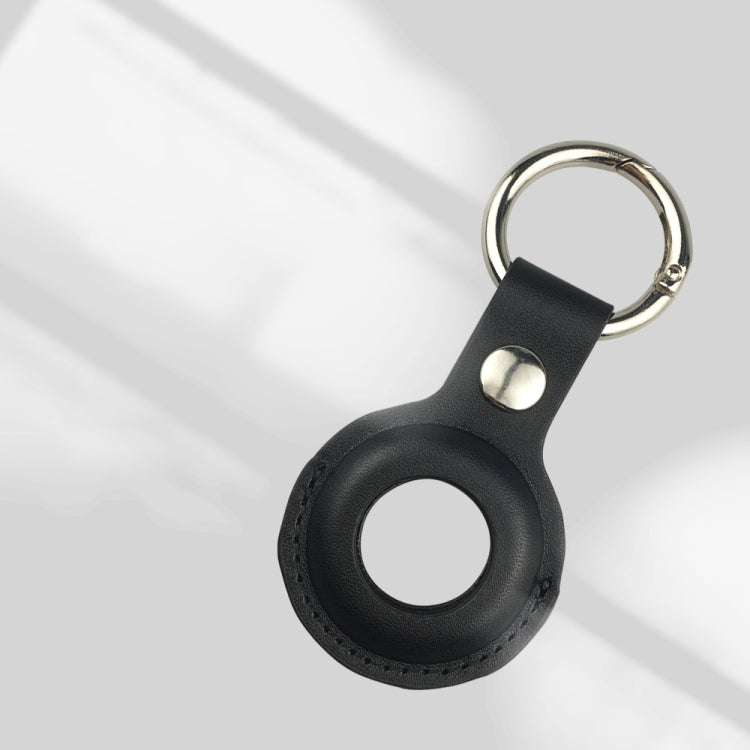 Shockproof Anti-scratch Leather Protective Case Cover Key Chain with Hang Loop For AirTag(Black) - Key Chain Series by buy2fix | Online Shopping UK | buy2fix
