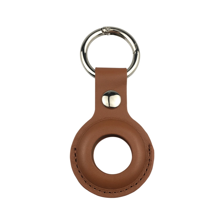 Shockproof Anti-scratch Leather Protective Case Cover Key Chain with Hang Loop For AirTag(Brown) - Key Chain Series by buy2fix | Online Shopping UK | buy2fix