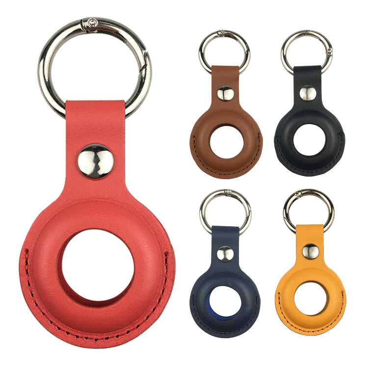 Shockproof Anti-scratch Leather Protective Case Cover Key Chain with Hang Loop For AirTag(Red) - Key Chain Series by buy2fix | Online Shopping UK | buy2fix