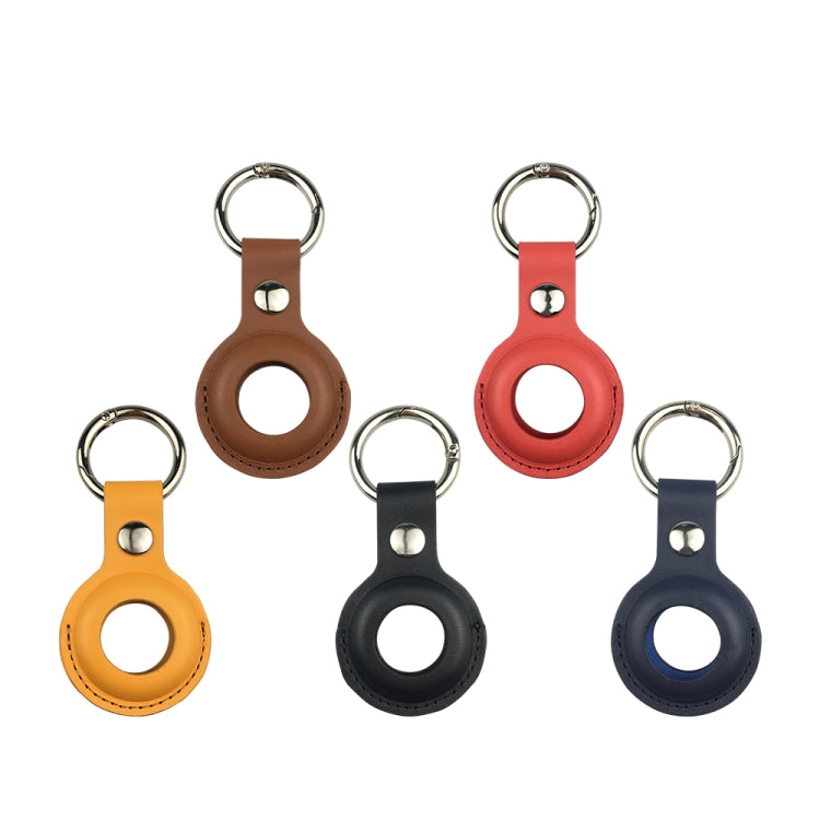 Shockproof Anti-scratch Leather Protective Case Cover Key Chain with Hang Loop For AirTag(Red) - Key Chain Series by buy2fix | Online Shopping UK | buy2fix