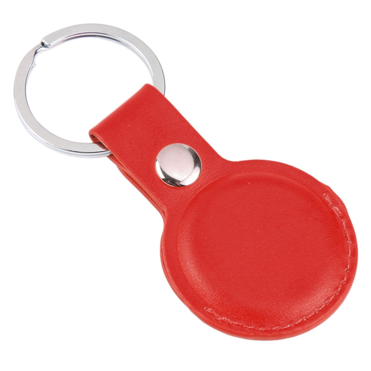 For AirTag Shockproof Anti-scratch Leather Protective Case Cover with Hang Loop Key Chain(Red) - Key Chain Series by buy2fix | Online Shopping UK | buy2fix