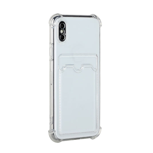 For iPhone X / XS TPU Dropproof Protective Back Case with Card Slot(Transparent) - More iPhone Cases by buy2fix | Online Shopping UK | buy2fix