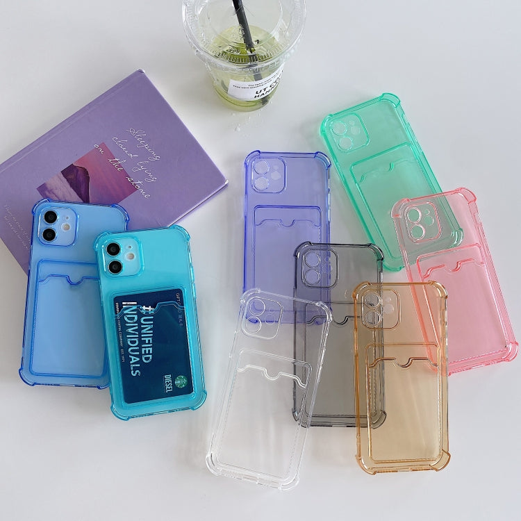 For iPhone X / XS TPU Dropproof Protective Back Case with Card Slot(Transparent) by buy2fix