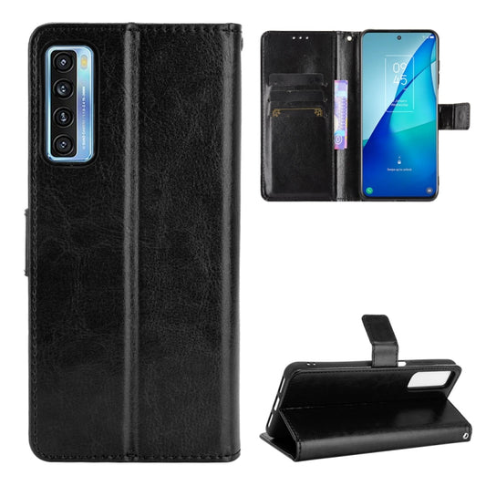 For TCL 20 5G / TCL 20S Crazy Horse Texture Horizontal Flip Leather Case with Holder & Card Slots & Lanyard(Black) - TCL by buy2fix | Online Shopping UK | buy2fix