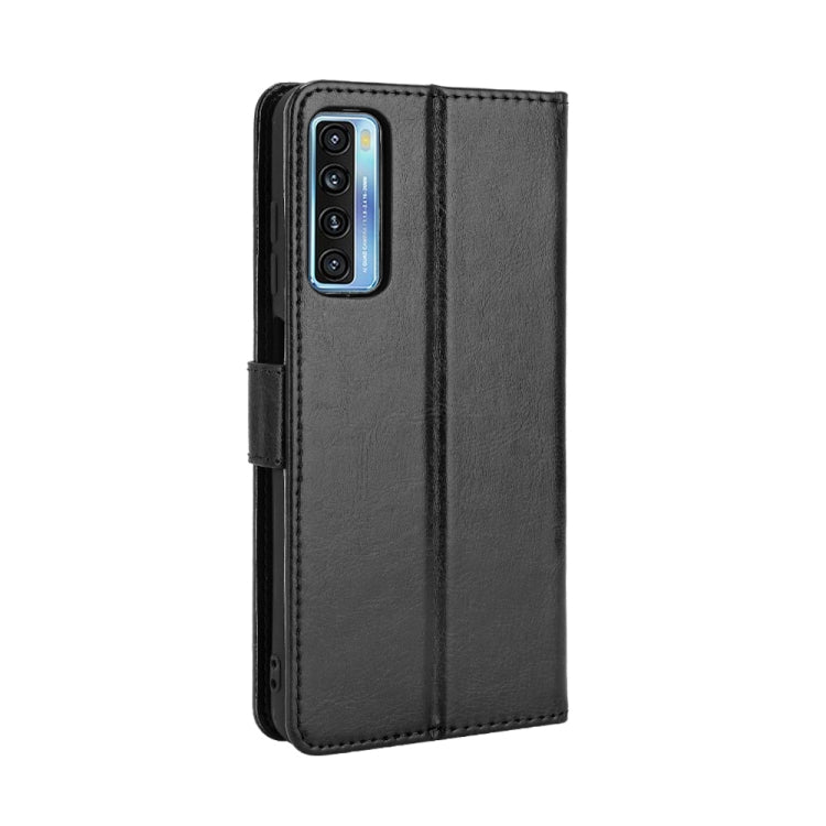 For TCL 20 5G / TCL 20S Crazy Horse Texture Horizontal Flip Leather Case with Holder & Card Slots & Lanyard(Black) - TCL by buy2fix | Online Shopping UK | buy2fix