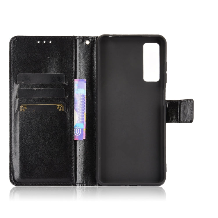For TCL 20 5G / TCL 20S Crazy Horse Texture Horizontal Flip Leather Case with Holder & Card Slots & Lanyard(Black) - TCL by buy2fix | Online Shopping UK | buy2fix