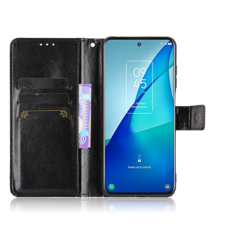For TCL 20 5G / TCL 20S Crazy Horse Texture Horizontal Flip Leather Case with Holder & Card Slots & Lanyard(Black) - TCL by buy2fix | Online Shopping UK | buy2fix