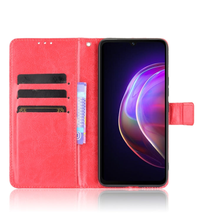 For vivo V21 4G / 5G Crazy Horse Texture Horizontal Flip Leather Case with Holder & Card Slots & Lanyard(Red) - vivo Cases by buy2fix | Online Shopping UK | buy2fix