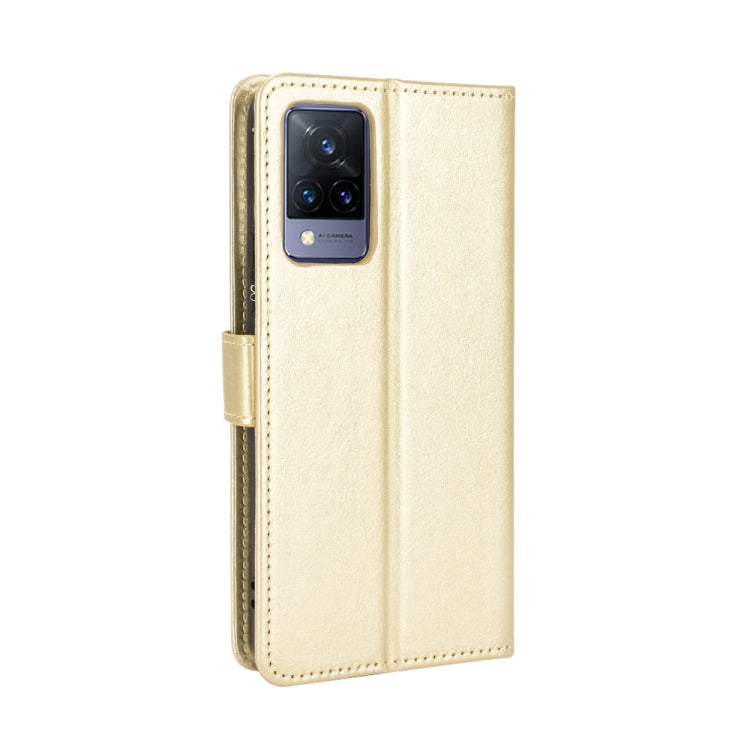 For vivo V21 4G / 5G Crazy Horse Texture Horizontal Flip Leather Case with Holder & Card Slots & Lanyard(Gold) - vivo Cases by buy2fix | Online Shopping UK | buy2fix