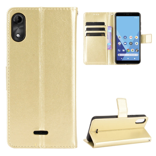 For Wiko Y51 / Sunny 5 Lite Crazy Horse Texture Horizontal Flip Leather Case with Holder & Card Slots & Lanyard(Gold) - More Brand by buy2fix | Online Shopping UK | buy2fix