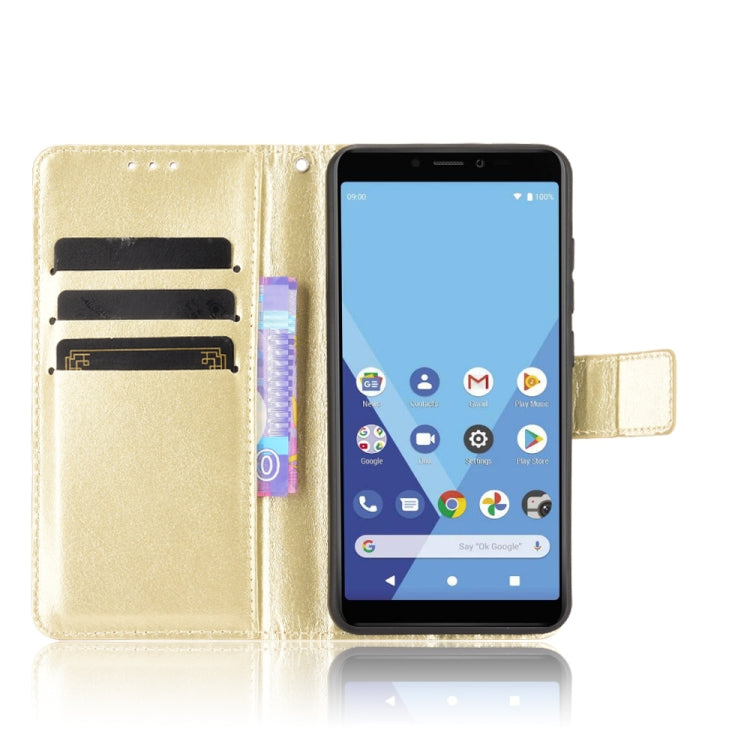 For Wiko Y51 / Sunny 5 Lite Crazy Horse Texture Horizontal Flip Leather Case with Holder & Card Slots & Lanyard(Gold) - More Brand by buy2fix | Online Shopping UK | buy2fix