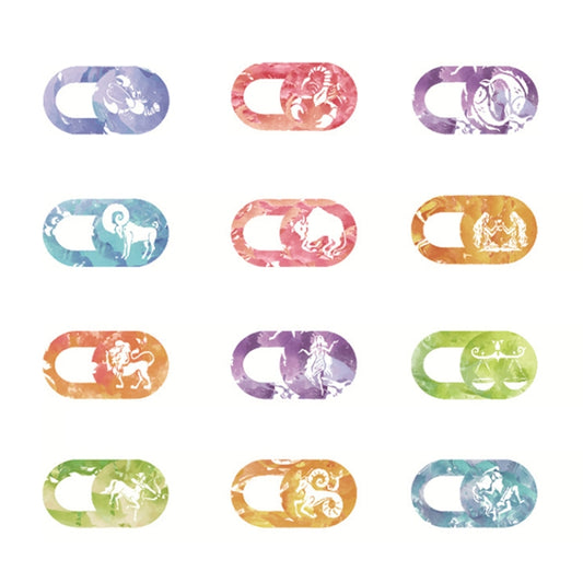8 PCS Universal Oval Shape Design WebCam Cover Camera Cover for Desktop, Laptop, Tablet, Phones, Color Random(12 Constellations) by buy2fix