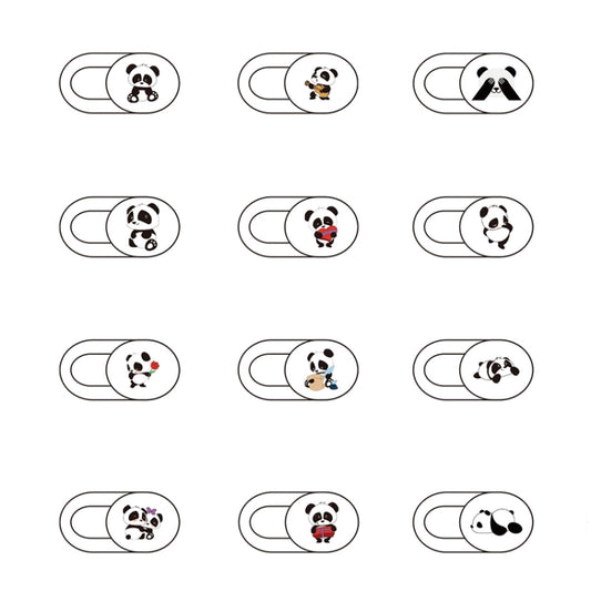 8 PCS Universal Oval Shape Design WebCam Cover Camera Cover for Desktop, Laptop, Tablet, Phones, Color Random(Panda Style) by buy2fix