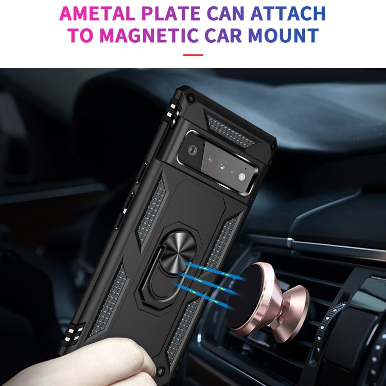 For Google Pixel 6 Pro Shockproof TPU + PC Protective Case with 360 Degree Rotating Holder(Black) - Google Cases by buy2fix | Online Shopping UK | buy2fix