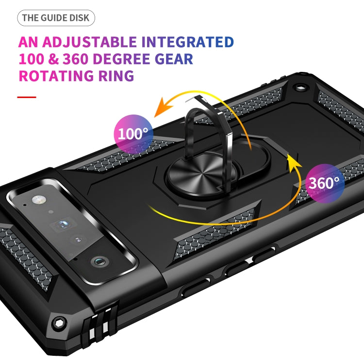 For Google Pixel 6 Pro Shockproof TPU + PC Protective Case with 360 Degree Rotating Holder(Black) - Google Cases by buy2fix | Online Shopping UK | buy2fix