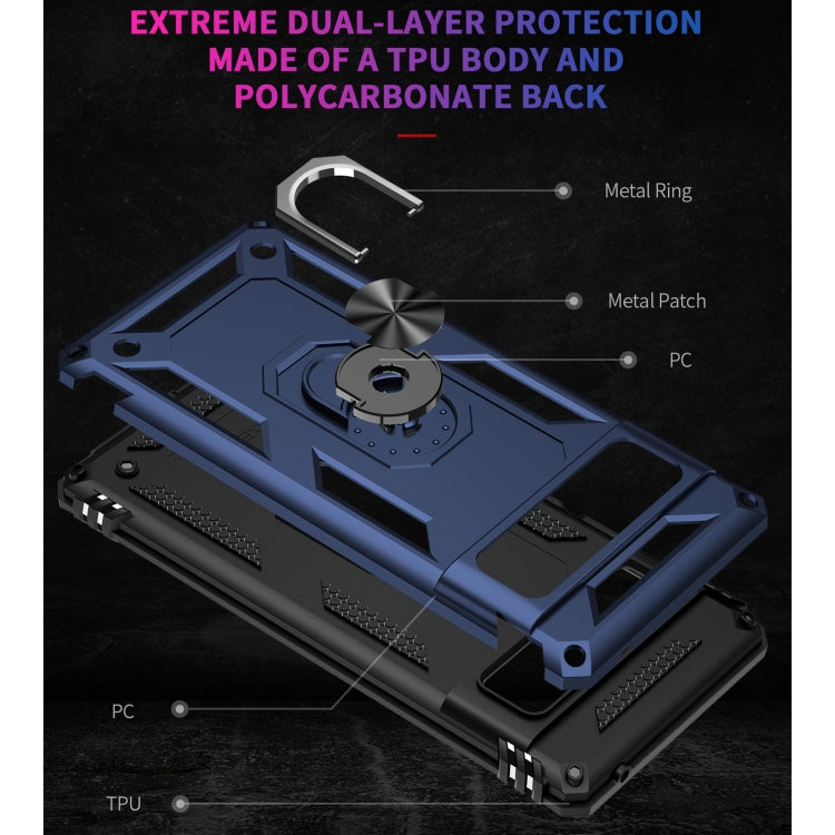 For Google Pixel 6 Pro Shockproof TPU + PC Protective Case with 360 Degree Rotating Holder(Blue) - Google Cases by buy2fix | Online Shopping UK | buy2fix
