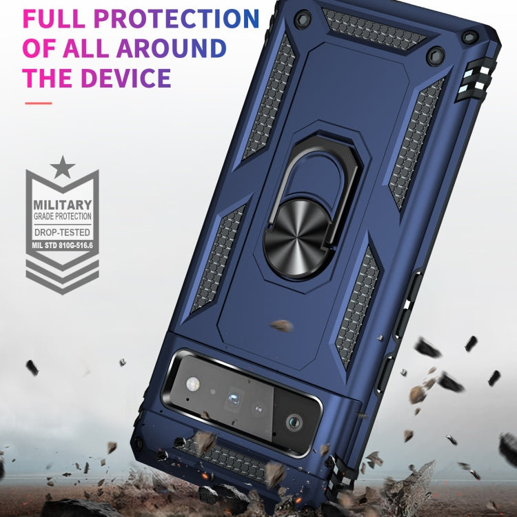For Google Pixel 6 Pro Shockproof TPU + PC Protective Case with 360 Degree Rotating Holder(Blue) - Google Cases by buy2fix | Online Shopping UK | buy2fix