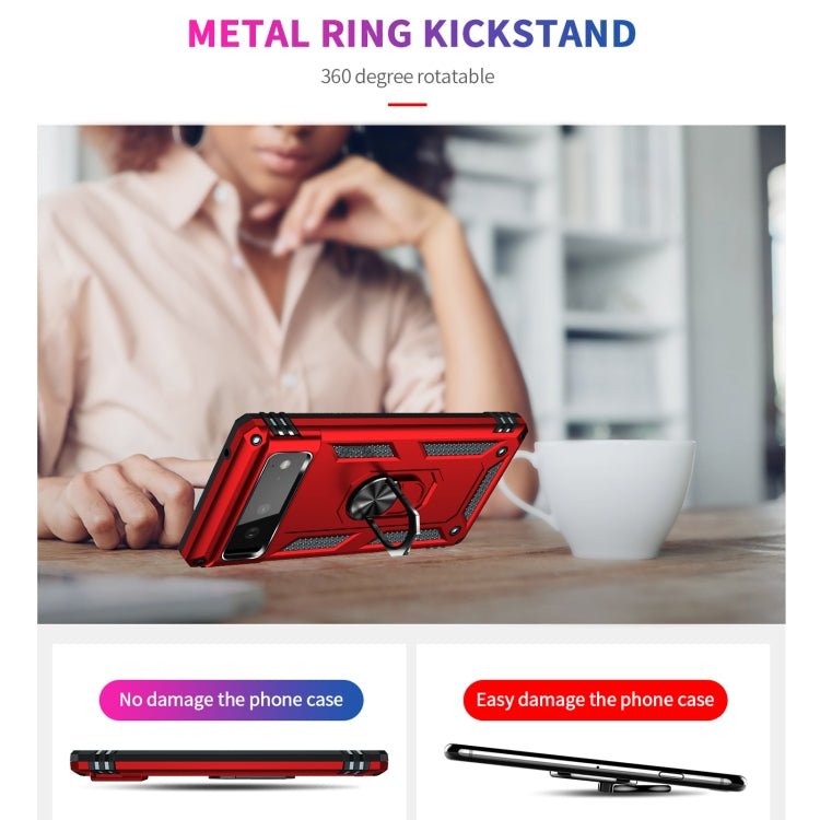 For Google Pixel 6 Shockproof TPU + PC Protective Case with 360 Degree Rotating Holder(Red) - Google Cases by buy2fix | Online Shopping UK | buy2fix