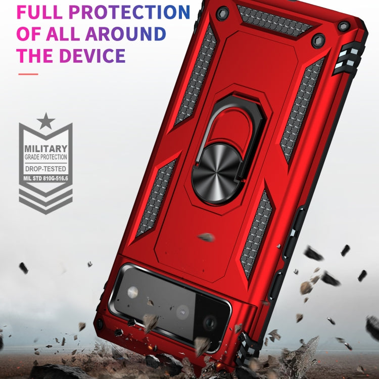 For Google Pixel 6 Shockproof TPU + PC Protective Case with 360 Degree Rotating Holder(Red) - Google Cases by buy2fix | Online Shopping UK | buy2fix