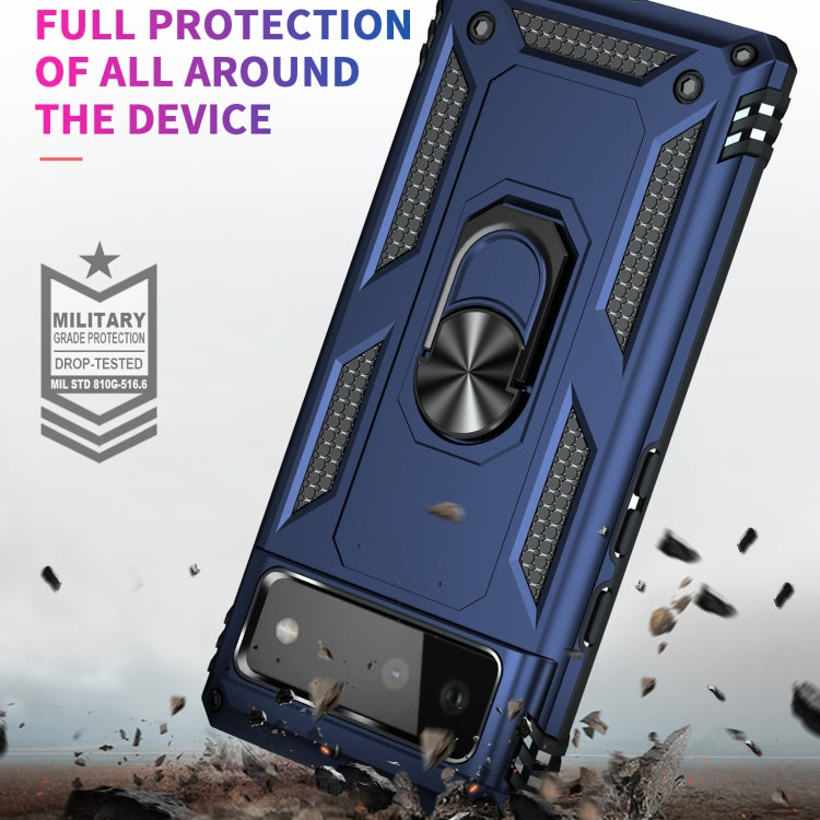 For Google Pixel 6 Shockproof TPU + PC Protective Case with 360 Degree Rotating Holder(Blue) - Google Cases by buy2fix | Online Shopping UK | buy2fix