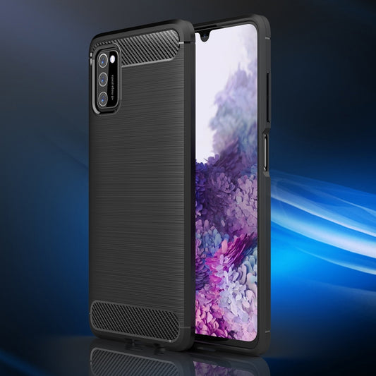 For Samsung Galaxy A03s 164mm Brushed Texture Carbon Fiber TPU Case(Navy Blue) by buy2fix