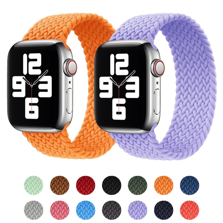 Metal Head Braided Nylon Solid Color Watch Band For Apple Watch Series 9&8&7 41mm / SE 3&SE 2&6&SE&5&4 40mm / 3&2&1 38mm, Size:XS 128mm(Sky Blue) by buy2fix