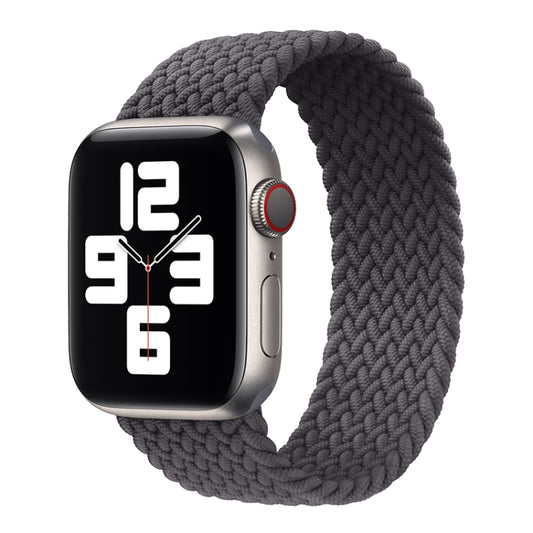 Metal Head Braided Nylon Solid Color Watch Band For Apple Watch Ultra 49mm&Watch Ultra 2 49mm / Series 9&8&7 45mm / SE 3&SE 2&6&SE&5&4 44mm / 3&2&1 42mm, Size:L 165mm(Grey) by buy2fix