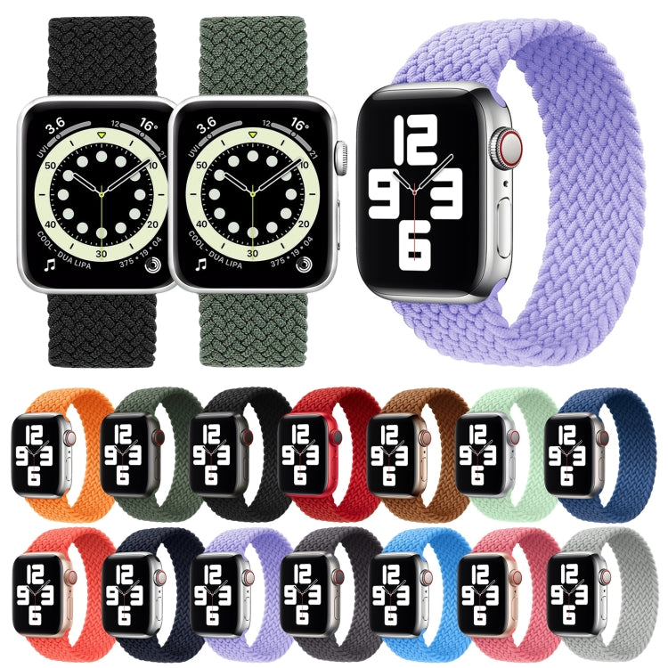 Metal Head Braided Nylon Solid Color Watch Band For Apple Watch Ultra 49mm&Watch Ultra 2 49mm / Series 9&8&7 45mm / SE 3&SE 2&6&SE&5&4 44mm / 3&2&1 42mm, Size:L 165mm(Black) by buy2fix