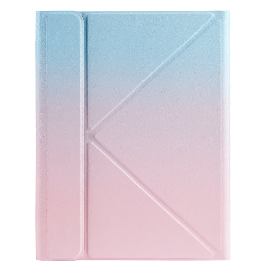 B09S Splittable Backlight Bluetooth Keyboard Leather Tablet Case with Triangle Holder & Pen Slot For iPad 10.2 2020 & 2019 / Pro 10.5 inch / Air 3 10.5 inch(Gradient Blue Pink) by buy2fix
