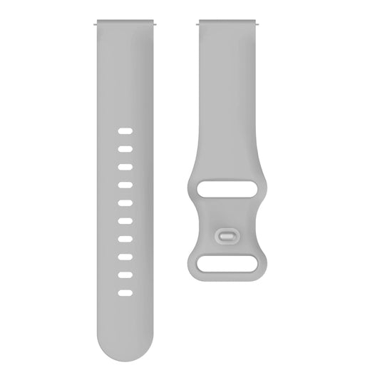 22mm For Samsung Galaxy Watch Active 3 45mm Butterfly Buckle Silicone Watch Band(Light Grey) by buy2fix