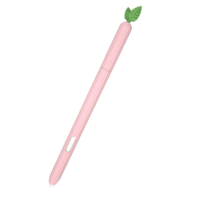 For Samsung Galaxy Tab S6 Lite P610 / P615 Fruit and Vegetable Shape Stylus Silicone Protective Case(Peach) - Pencil Accessories by buy2fix | Online Shopping UK | buy2fix