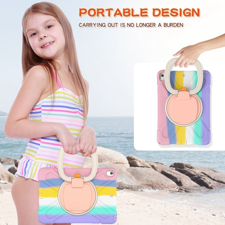 For iPad Pro 10.5 2017 / Air 10.5 2019 Silicone + PC Protective Case with Holder & Shoulder Strap(Colorful Pink) - iPad Air (2019) Cases by buy2fix | Online Shopping UK | buy2fix