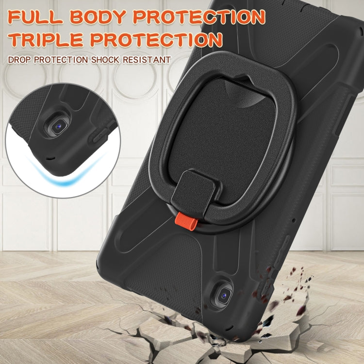 For Samsung Galaxy Tab A7 Lite T220 / T225 Silicone + PC Protective Case with Holder & Shoulder Strap(Black) - Tab A7 Lite T220 / T225 by buy2fix | Online Shopping UK | buy2fix