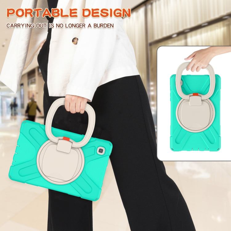 For Samsung Galaxy Tab A7 Lite T220 / T225 Silicone + PC Protective Case with Holder & Shoulder Strap(Mint Green) - Tab A7 Lite T220 / T225 by buy2fix | Online Shopping UK | buy2fix