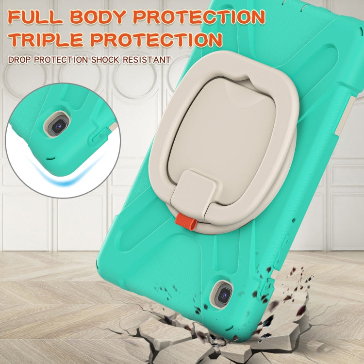 For Samsung Galaxy Tab A7 Lite T220 / T225 Silicone + PC Protective Case with Holder & Shoulder Strap(Mint Green) - Tab A7 Lite T220 / T225 by buy2fix | Online Shopping UK | buy2fix