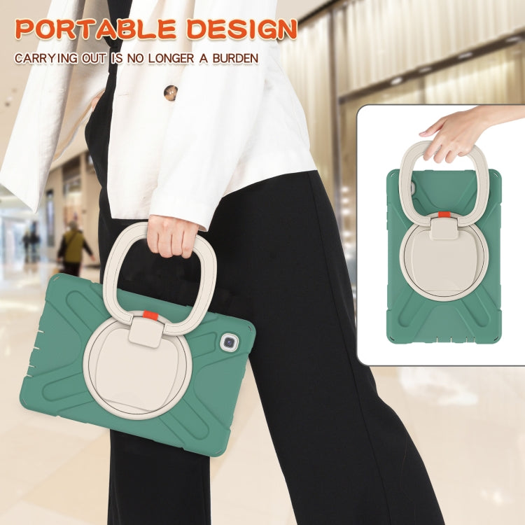 For Samsung Galaxy Tab A7 Lite T220 / T225 Silicone + PC Protective Case with Holder & Shoulder Strap(Emerald Green) - Tab A7 Lite T220 / T225 by buy2fix | Online Shopping UK | buy2fix