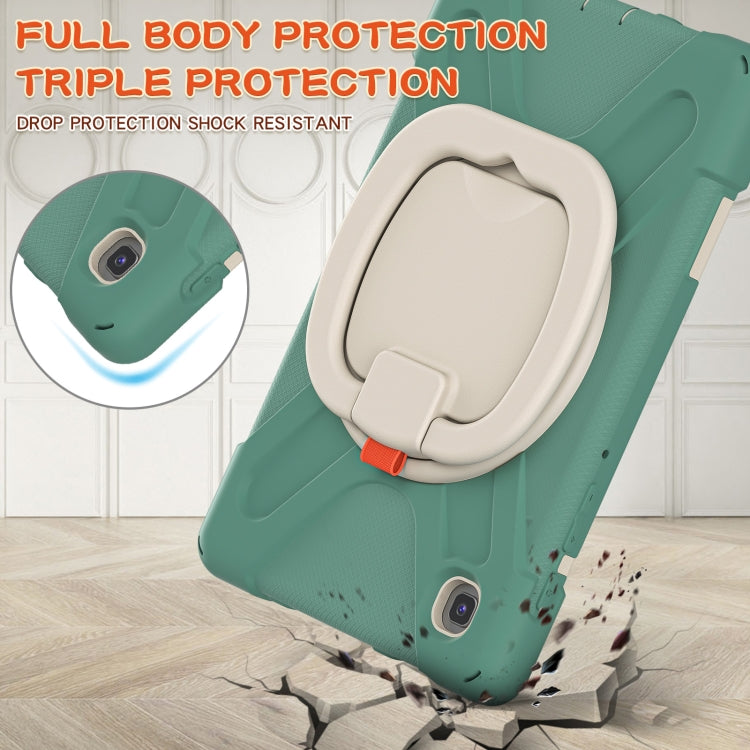 For Samsung Galaxy Tab A7 Lite T220 / T225 Silicone + PC Protective Case with Holder & Shoulder Strap(Emerald Green) - Tab A7 Lite T220 / T225 by buy2fix | Online Shopping UK | buy2fix
