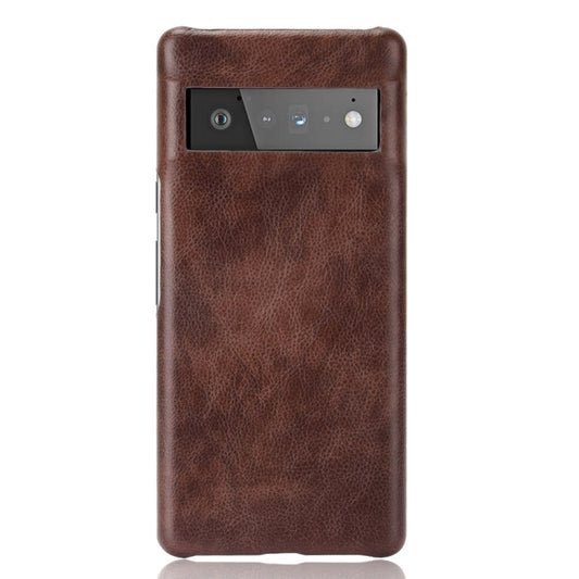 For Google Pixel 6 Pro Shockproof Litchi Texture PC + PU Case(Brown) by buy2fix