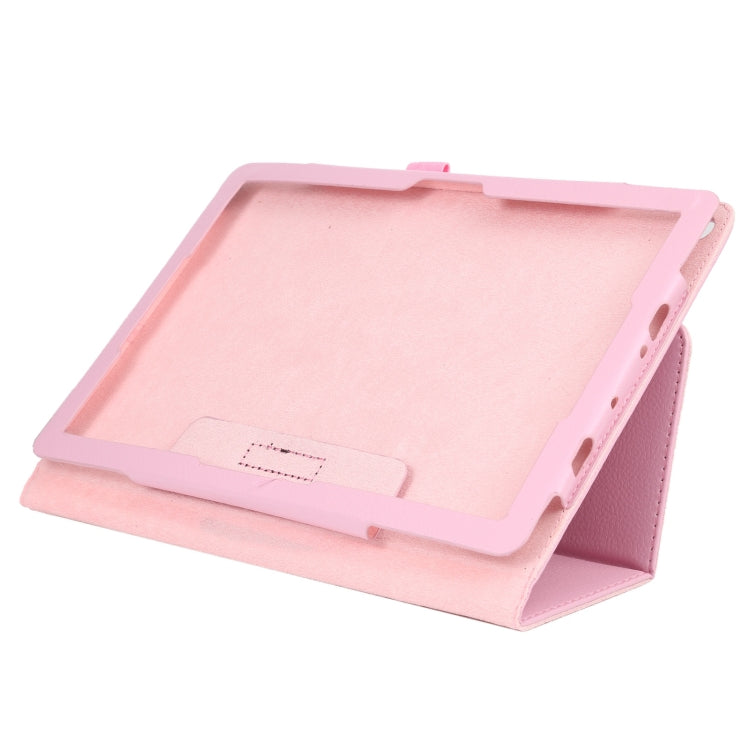 For Amazon Fire HD 10 2021 Litchi Texture Solid Color Horizontal Flip Leather Case with Holder & Pen Slot(Pink) - Amazon by buy2fix | Online Shopping UK | buy2fix
