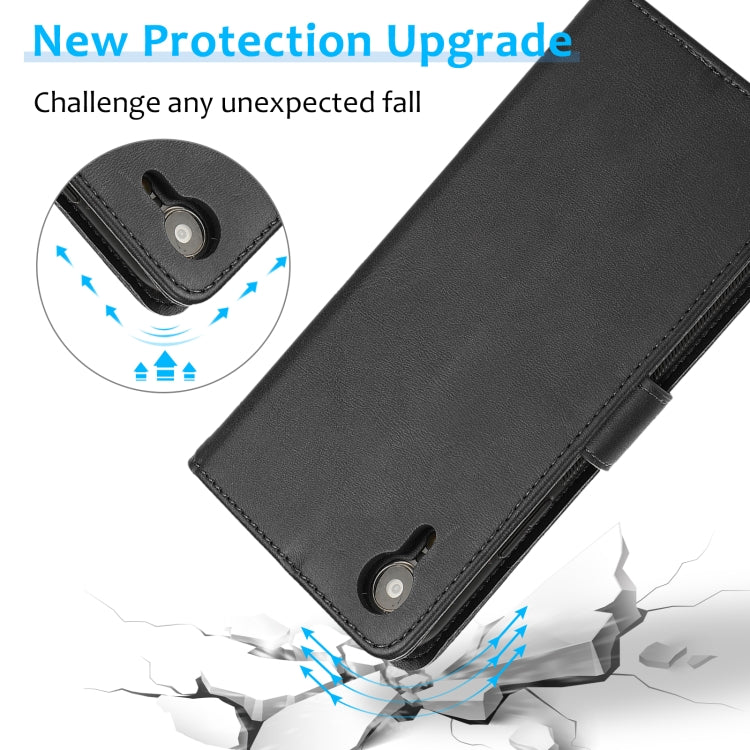 For iPhone XR Calf Texture 2 in 1 Detachable Magnetic Back Cover Horizontal Flip Leather Case with Holder & Card Slots & Wallet & Photo Frame(Black) - More iPhone Cases by buy2fix | Online Shopping UK | buy2fix
