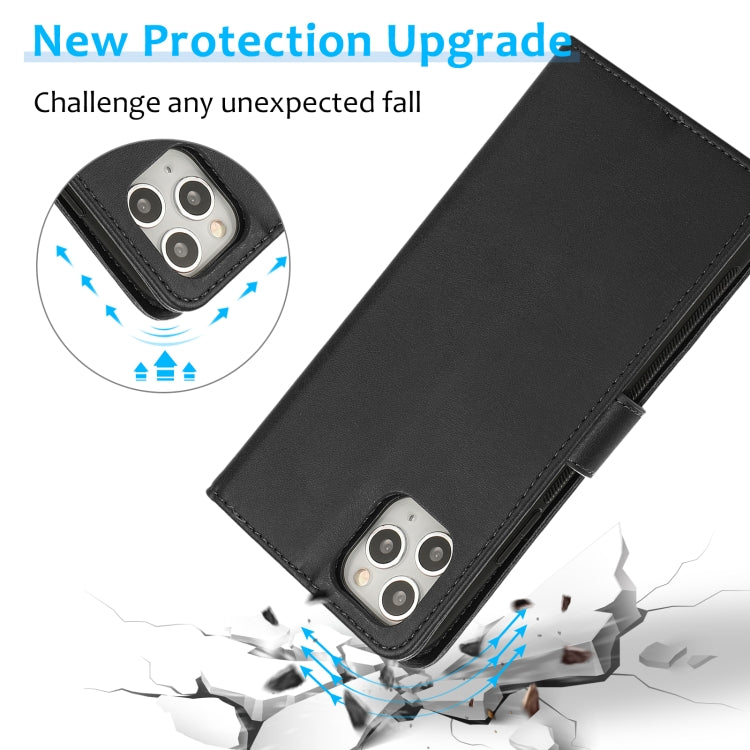 For iPhone 11 Pro Calf Texture 2 in 1 Detachable Magnetic Back Cover Horizontal Flip Leather Case with Holder & Card Slots & Wallet & Photo Frame (Black) by buy2fix