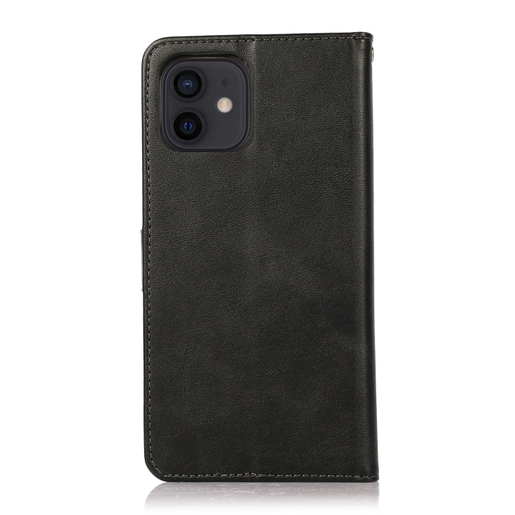 For iPhone 12 mini Calf Texture 2 in 1 Detachable Magnetic Back Cover Horizontal Flip Leather Case with Holder & Card Slots & Wallet & Photo Frame (Black) - iPhone 12 mini Cases by buy2fix | Online Shopping UK | buy2fix