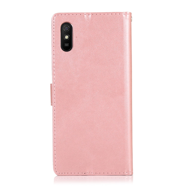 For Xiaomi Redmi 9A Calf Texture 2 in 1 Detachable Magnetic Back Cover Horizontal Flip Leather Case with Holder & Card Slots & Wallet & Photo Frame(Rose Gold) - Xiaomi Cases by buy2fix | Online Shopping UK | buy2fix