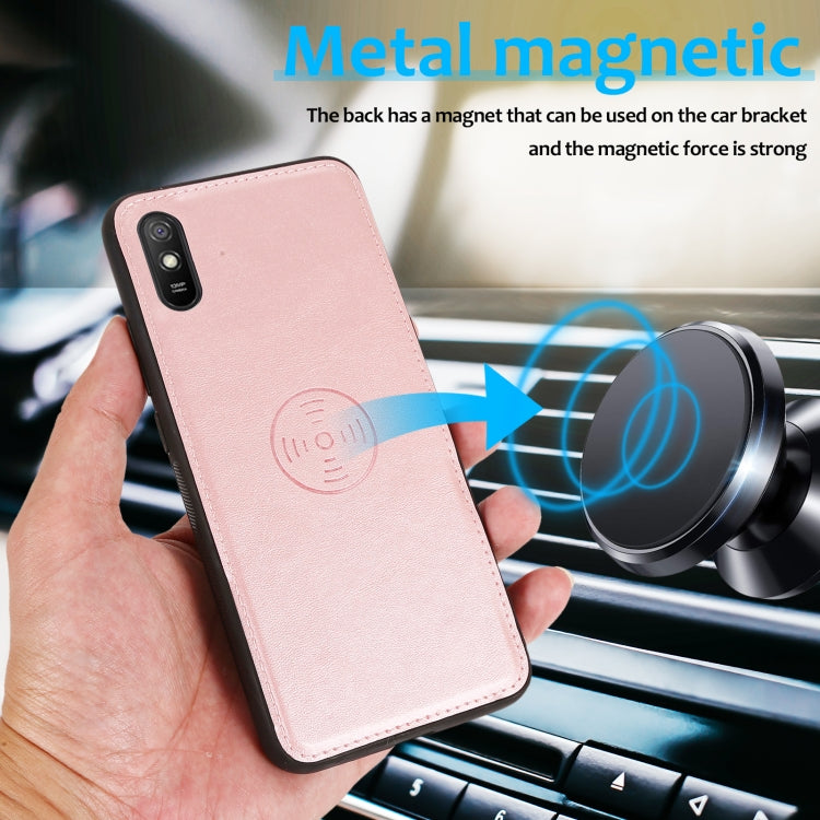 For Xiaomi Redmi 9A Calf Texture 2 in 1 Detachable Magnetic Back Cover Horizontal Flip Leather Case with Holder & Card Slots & Wallet & Photo Frame(Rose Gold) - Xiaomi Cases by buy2fix | Online Shopping UK | buy2fix