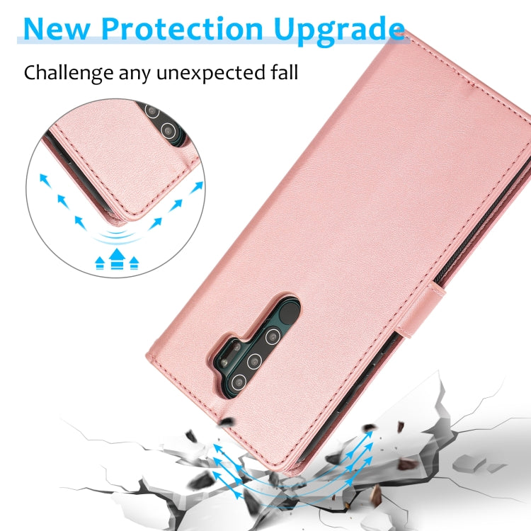 For Xiaomi Redmi Note 8 Pro Calf Texture 2 in 1 Detachable Magnetic Back Cover Horizontal Flip Leather Case with Holder & Card Slots & Wallet & Photo Frame(Rose Gold) - Xiaomi Cases by buy2fix | Online Shopping UK | buy2fix